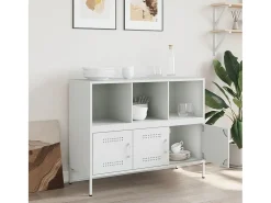 Aparador blanco 100,5x39x79 cm acero