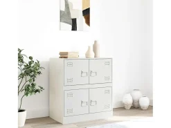 Aparador blanco 67x39x73 cm acero