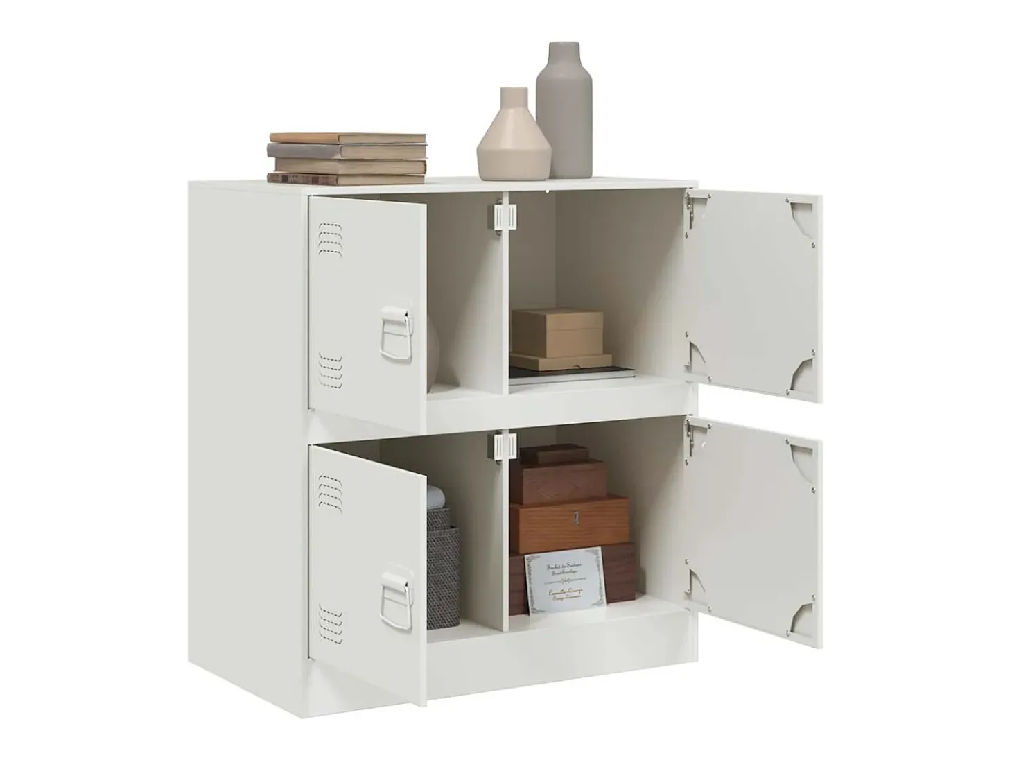 Aparador blanco 67x39x73 cm acero