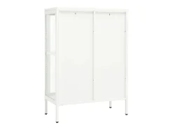Aparador Blanco 75x35x105 cm Acero y cristal