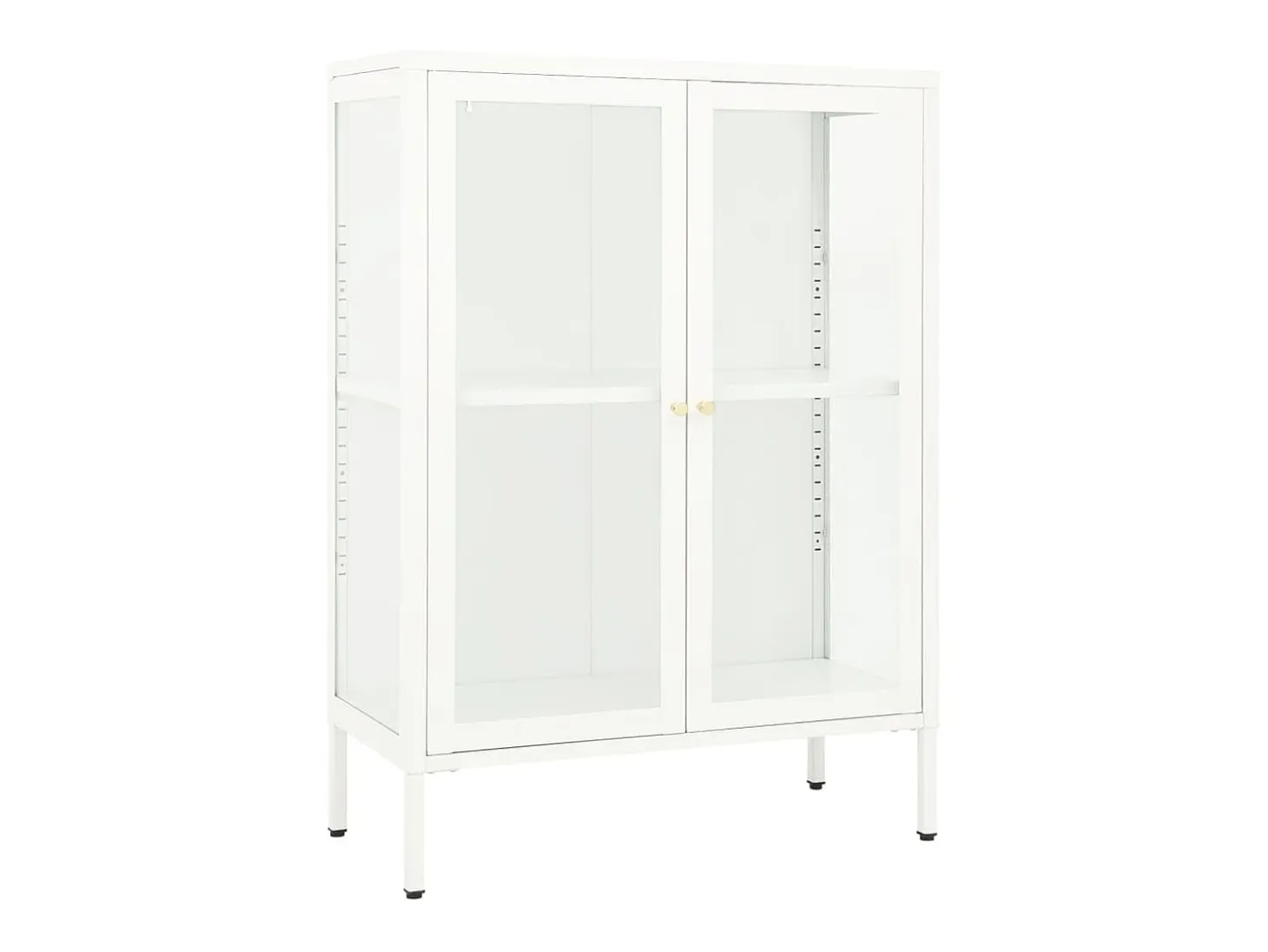 Aparador Blanco 75x35x105 cm Acero y cristal