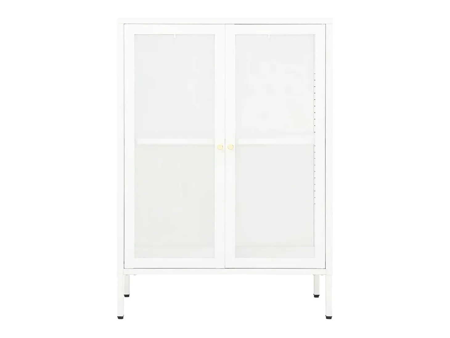 Aparador Blanco 75x35x105 cm Acero y cristal