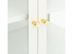 Aparador Blanco 70x35x70 cm Acero y cristal