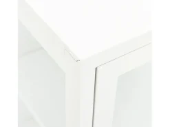 Aparador Blanco 70x35x70 cm Acero y cristal