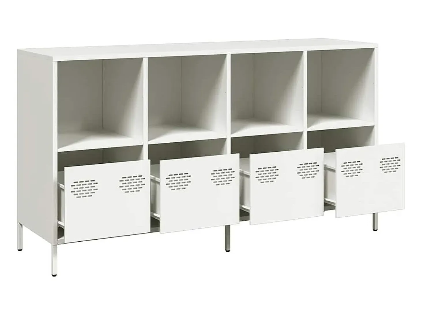 Aparador blanco 135x39x73,5 cm acero laminado en frío