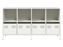 Aparador blanco 135x39x73,5 cm acero laminado en frío
