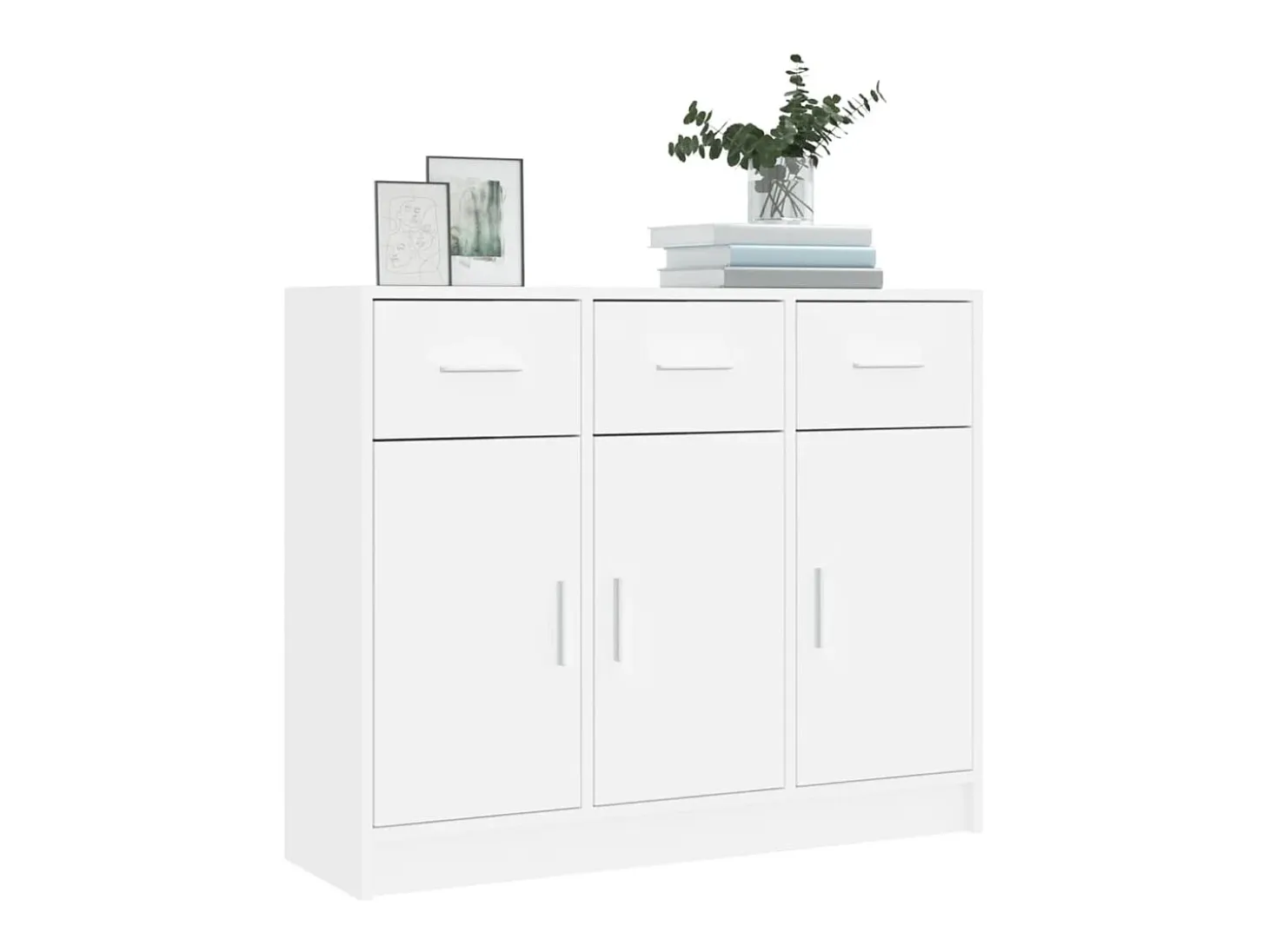 Aparador blanco 91x28x75 cm madera contrachapada