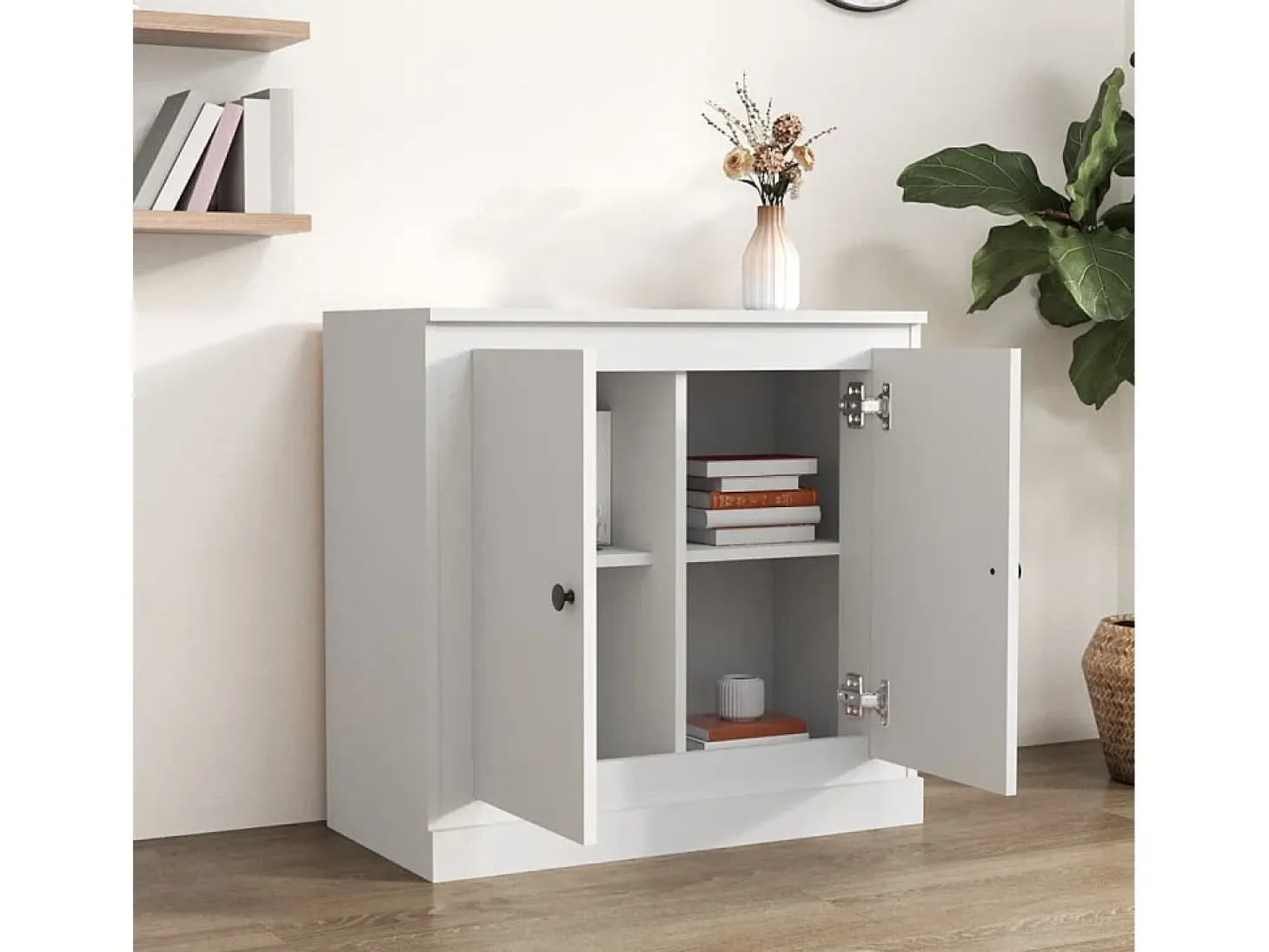 Aparador blanco 70x35,5x67,5 cm madera de ingeniería