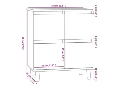 Aparador Blanco 60x35x70 cm Madera de Ingeniería