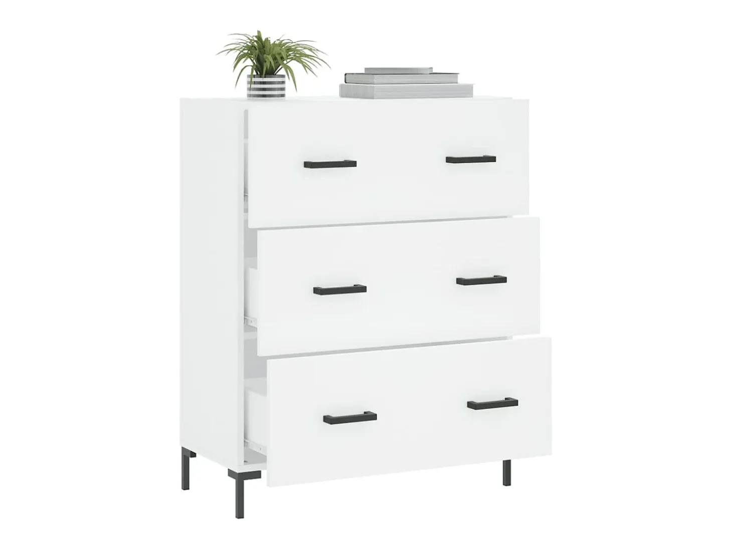 Aparador blanco 69,5x34x90 cm madera de ingeniería