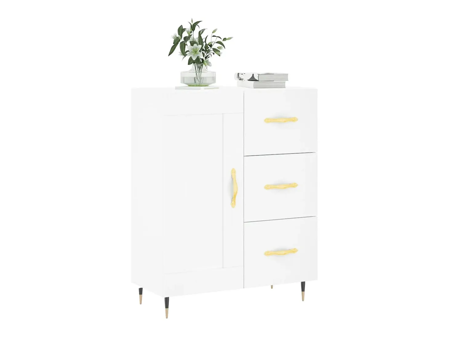 Aparador blanco 69,5x34x90 cm madera de ingeniería