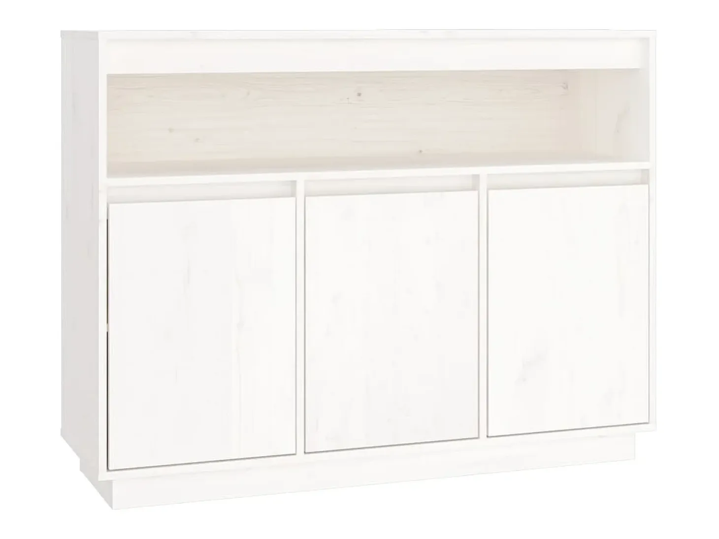 Aparador Blanco 104,5x34x80 cm Madera Maciza de Pino