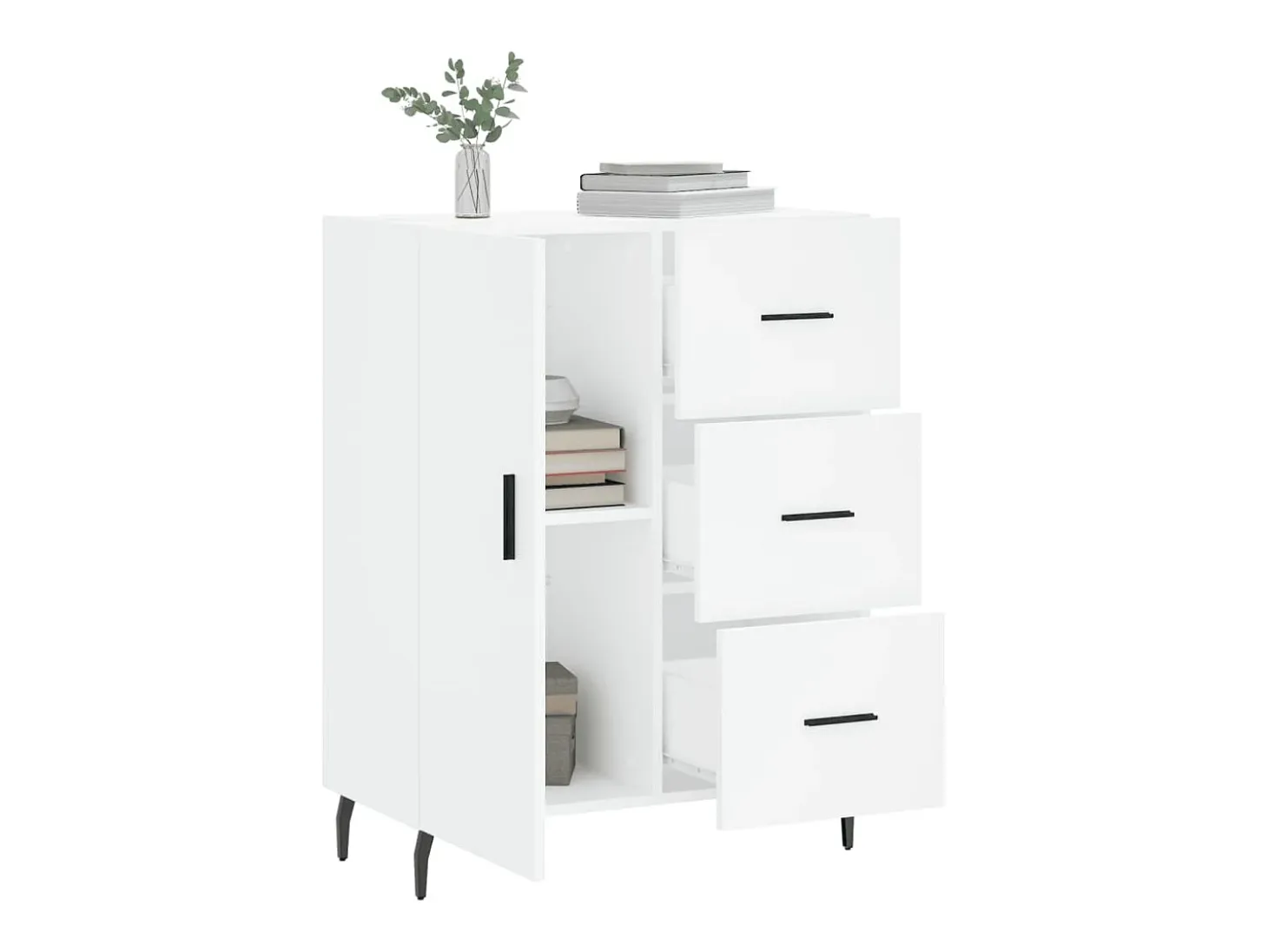 Aparador blanco 69,5x34x90 cm madera de ingeniería