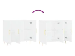 Aparador blanco 90x34x80 cm madera contrachapada