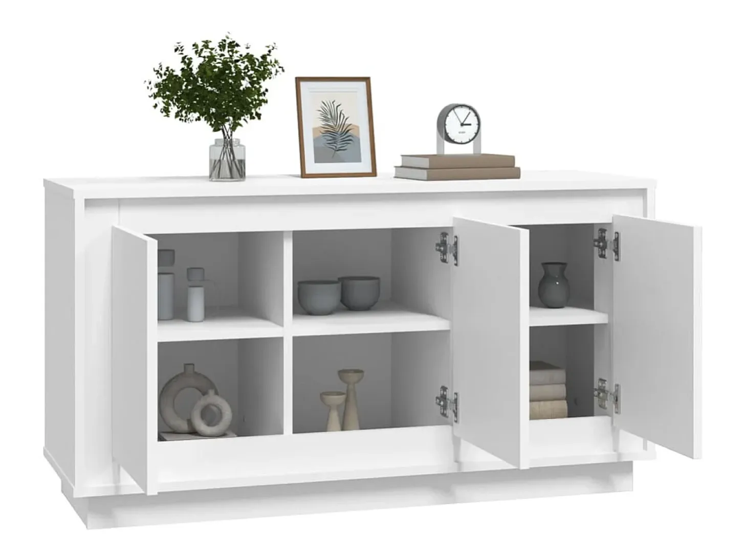 Aparador blanco 102x35x55 cm madera de ingeniería