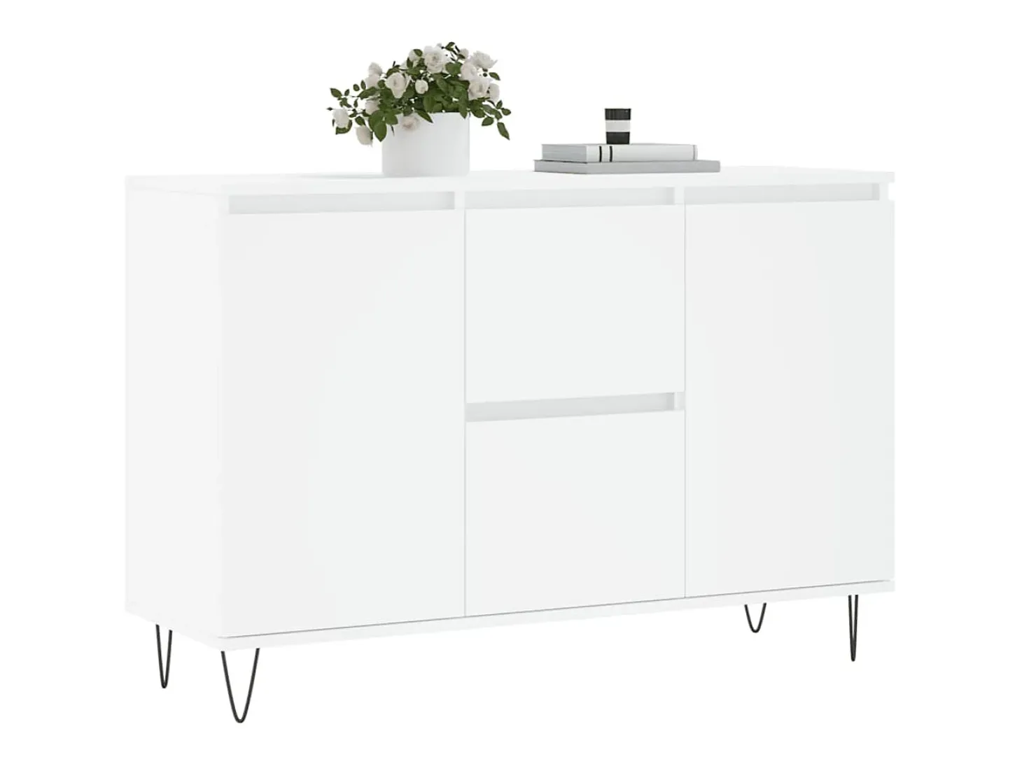 Aparador blanco 104x35x70 cm madera contrachapada