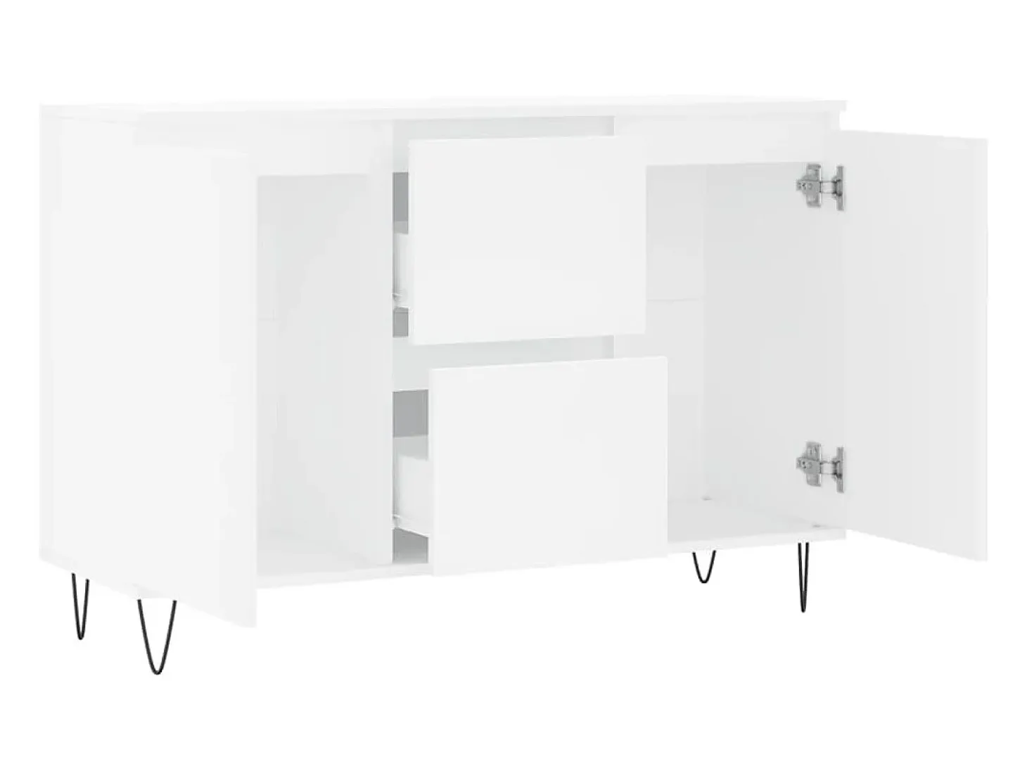 Aparador blanco 104x35x70 cm madera contrachapada