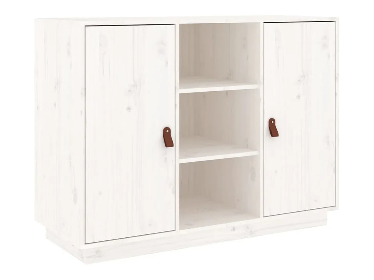 Aparador Blanco 100x40x75 cm Madera Maciza de Pino