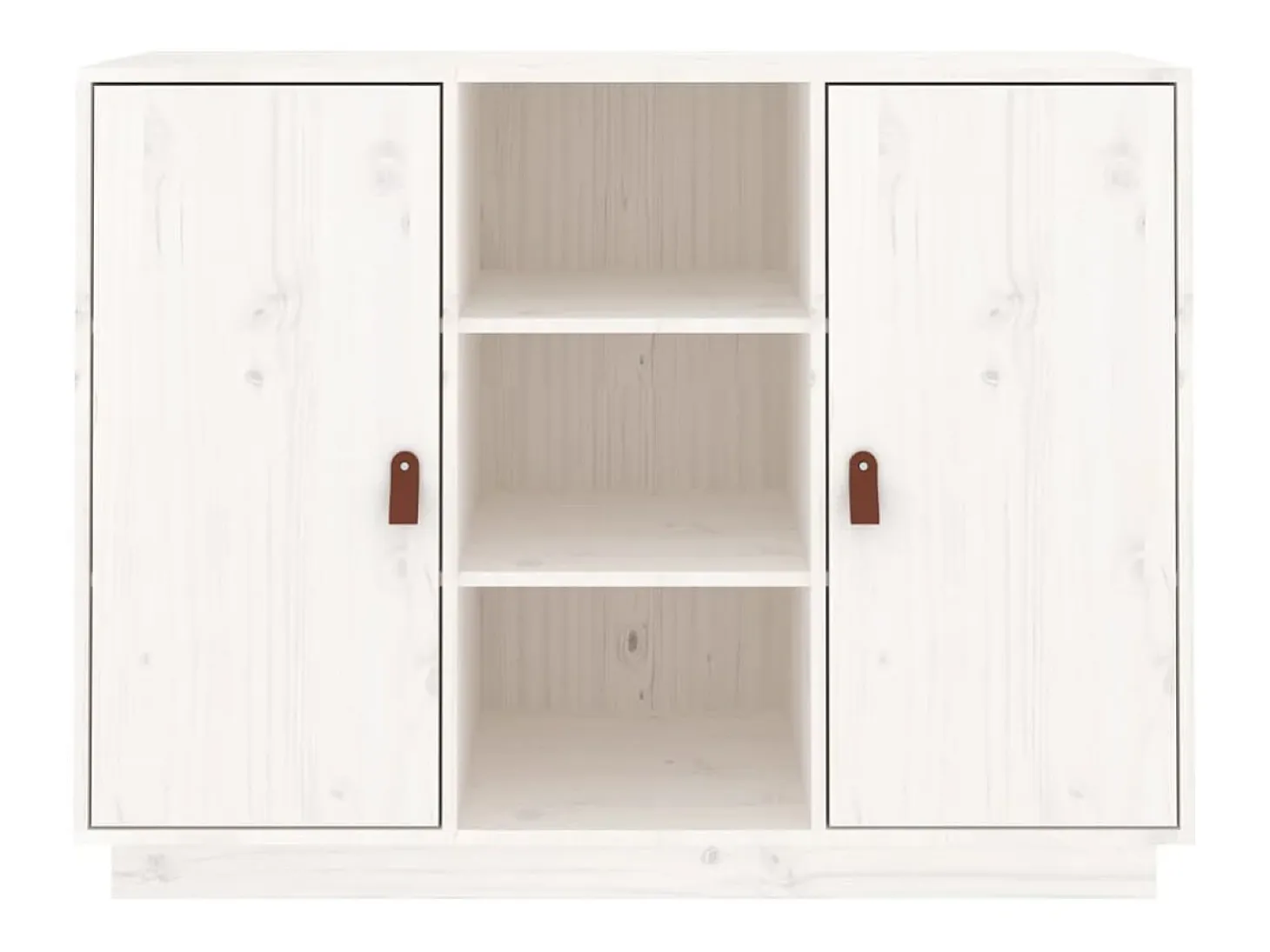 Aparador Blanco 100x40x75 cm Madera Maciza de Pino