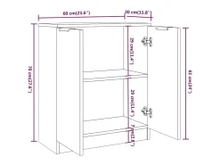 Aparador Blanco 60x30x70 cm Madera de Ingeniería