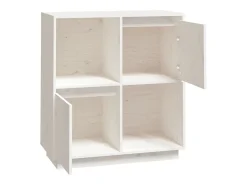 Aparador blanco 74x35x80 cm madera maciza de pino
