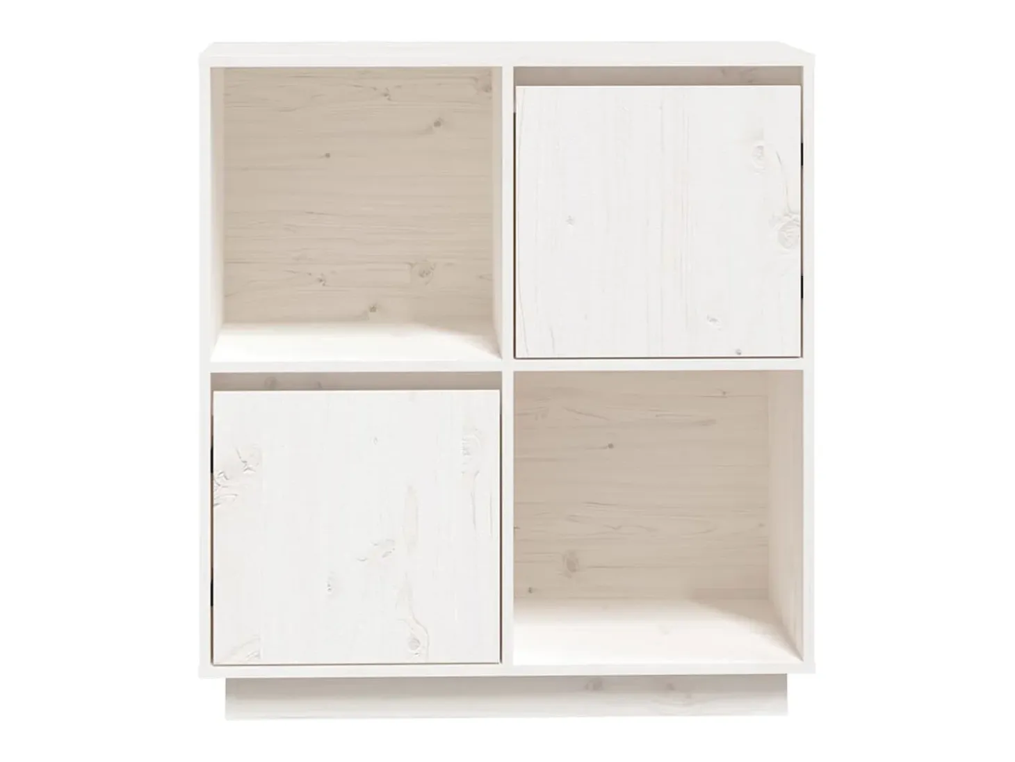 Aparador blanco 74x35x80 cm madera maciza de pino