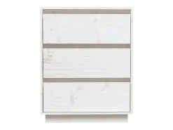 Aparador Blanco 60x34x75 cm Madera Maciza de Pino