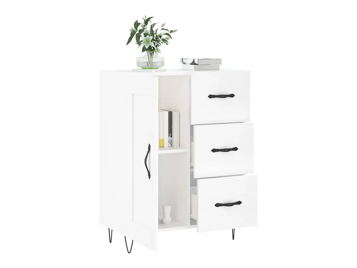 Aparador blanco 69,5x34x90 cm madera de ingeniería