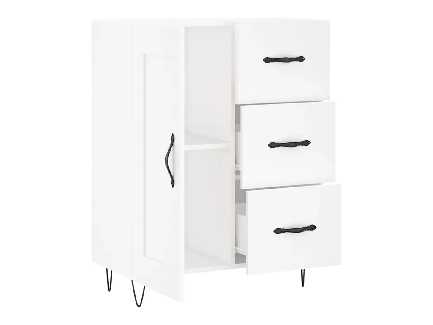 Aparador blanco 69,5x34x90 cm madera de ingeniería