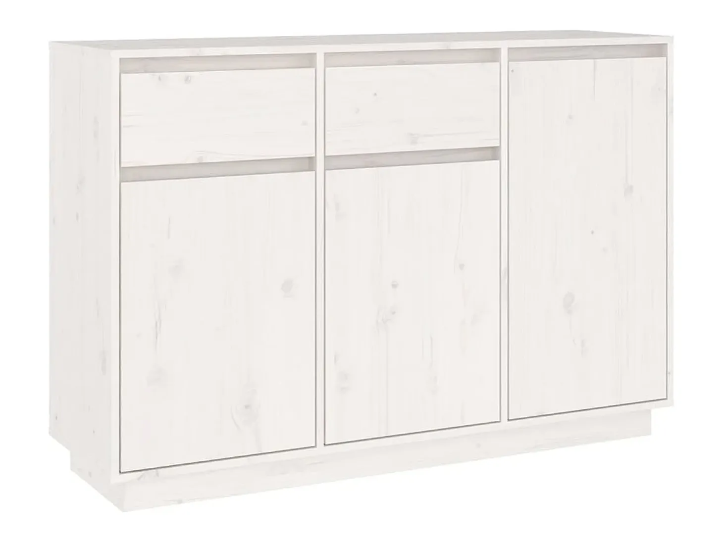 Aparador blanco 110x34x75 cm madera maciza de pino