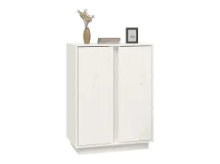 Aparador Blanco 60x35x80 cm Madera Maciza de Pino