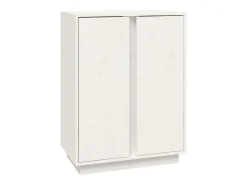 Aparador Blanco 60x35x80 cm Madera Maciza de Pino