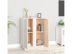 Aparador Blanco 60x35x80 cm Madera Maciza de Pino