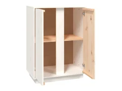 Aparador Blanco 60x35x80 cm Madera Maciza de Pino