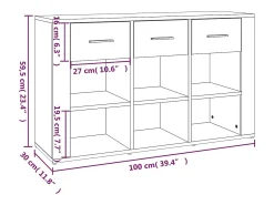 Aparador Blanco 100x30x59,5 cm Madera de Ingeniería