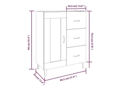 Aparador blanco 69,5x34x90 cm Madera de ingeniería