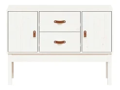 Aparador Blanco 110x40x78 cm Madera Maciza de Pino