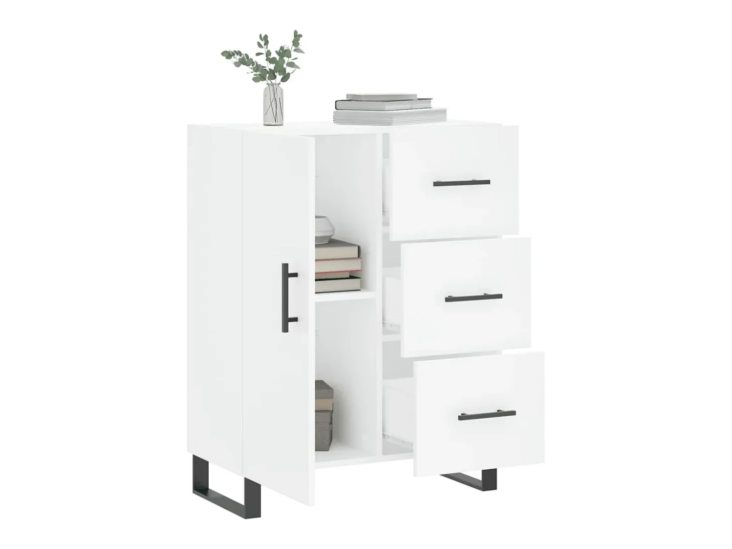 Aparador blanco 69,5x34x90 cm madera de ingeniería