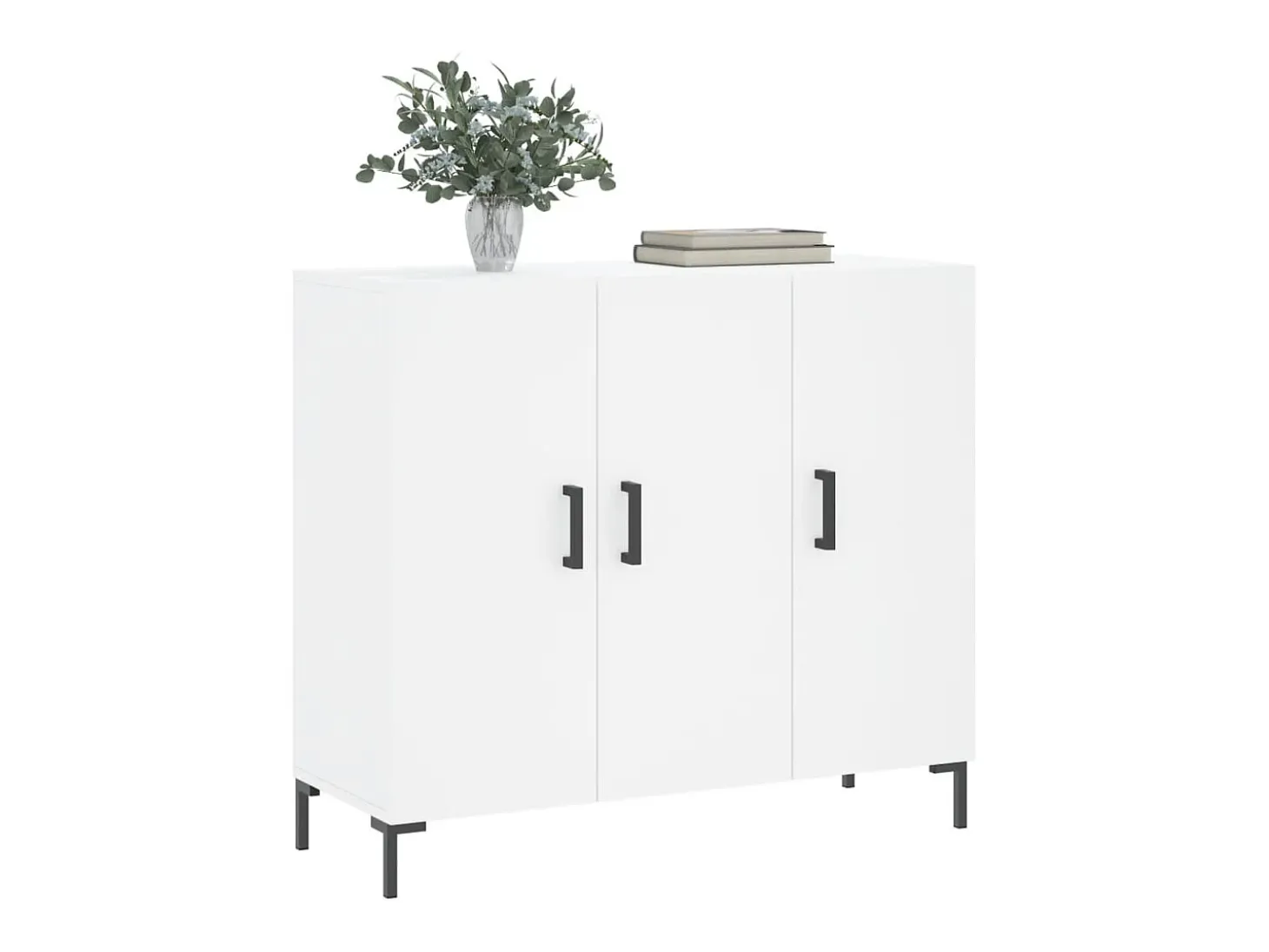 Aparador blanco 90x34x80 cm madera contrachapada