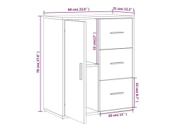 Aparador blanco 60x31x70 cm madera contrachapada