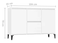 Aparador blanco 104x35x70 cm madera contrachapada