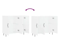 Aparador blanco 90x34x80 cm madera contrachapada
