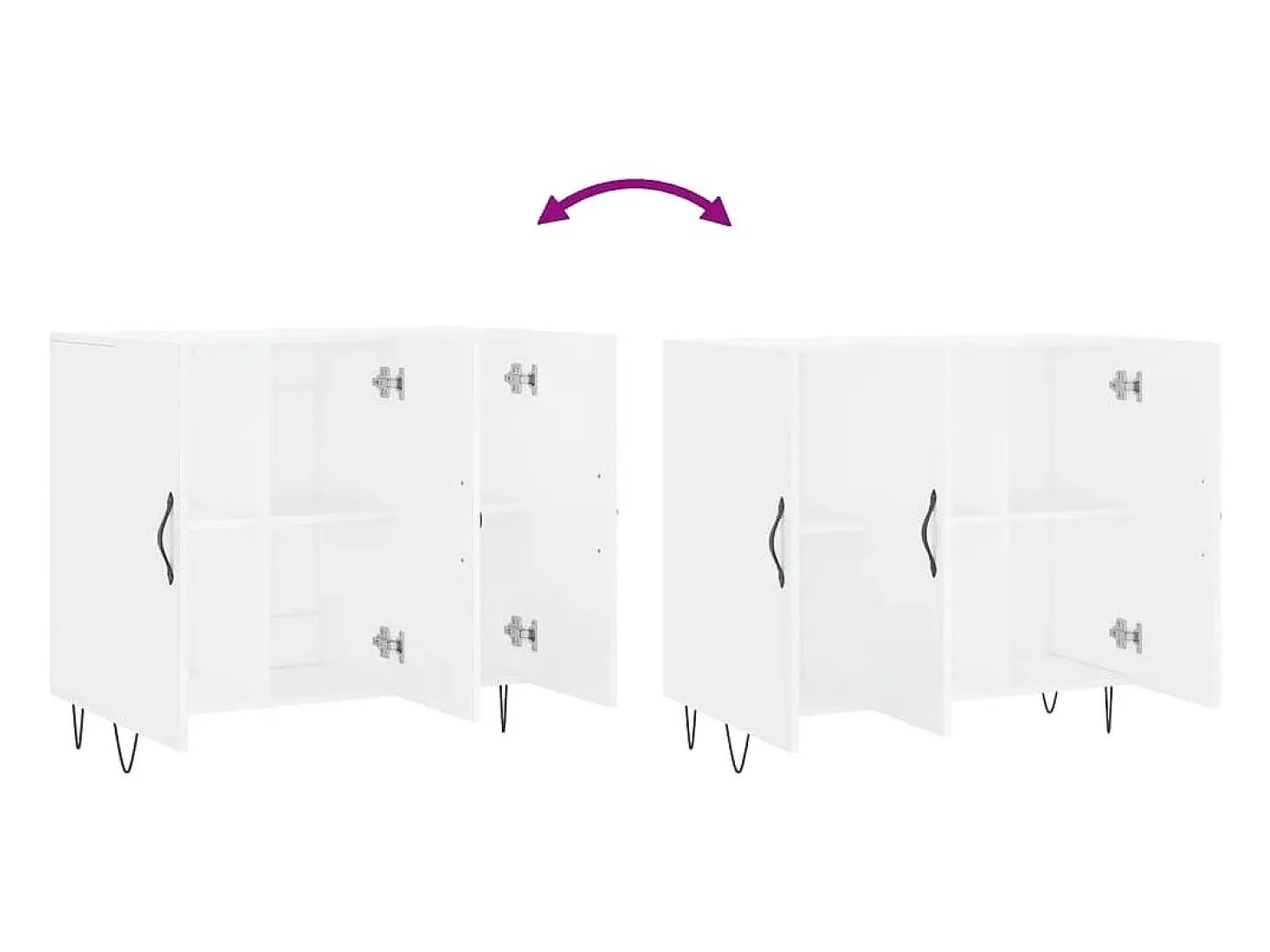 Aparador blanco 90x34x80 cm madera contrachapada