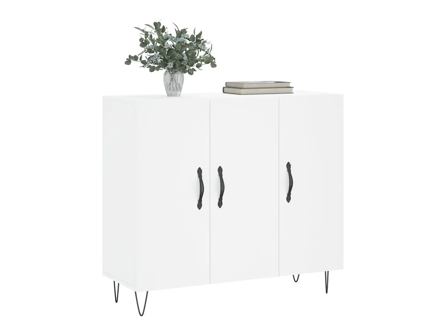 Aparador blanco 90x34x80 cm madera contrachapada