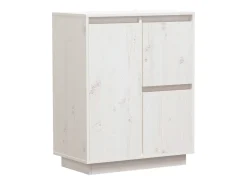 Aparador Blanco 60x34x75 cm Madera Maciza de Pino