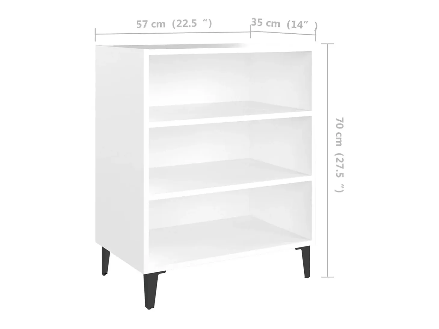 Aparador blanco 57x35x70 cm madera de ingeniería