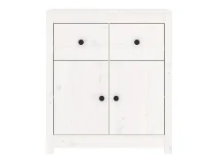 Aparador blanco 70x35x80 cm madera maciza de pino