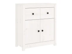 Aparador blanco 70x35x80 cm madera maciza de pino