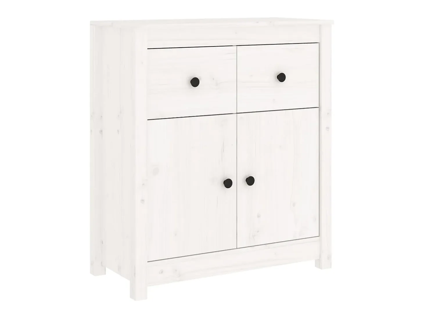 Aparador blanco 70x35x80 cm madera maciza de pino
