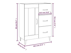 Aparador blanco 69,5x34x90 cm madera de ingeniería